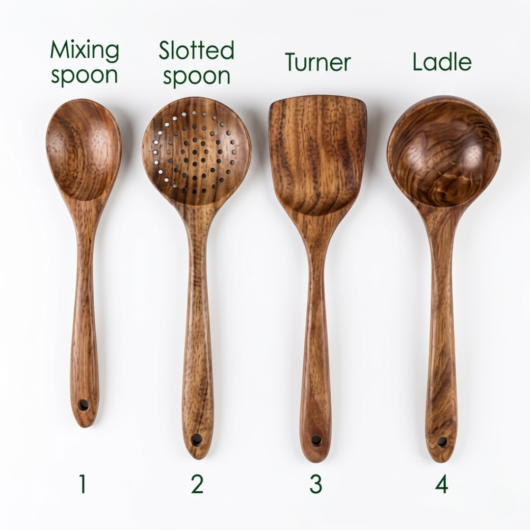 7-Piece Acacia Wood Utensil Set