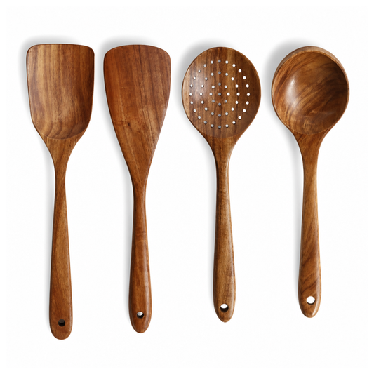 4-Piece Teak Wood Utensil Set
