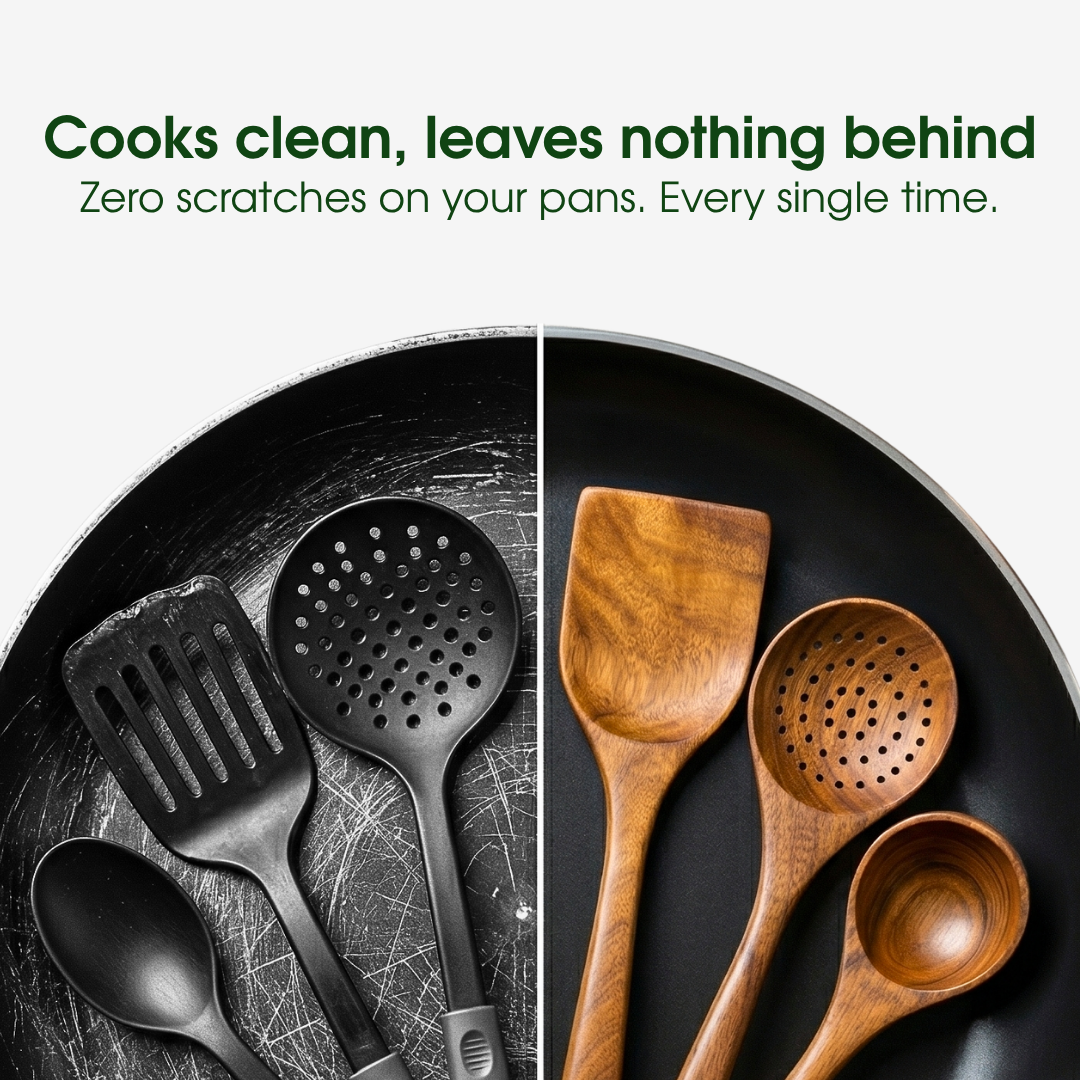 7-Piece Teak Wood Utensil Set