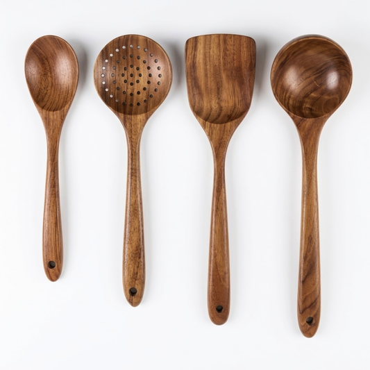 4-Piece Teak Wood Utensil Set