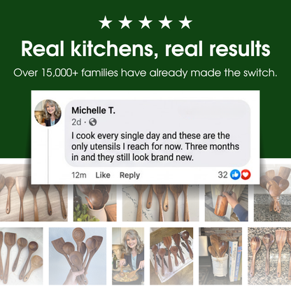 7-Piece Teak Wood Utensil Set