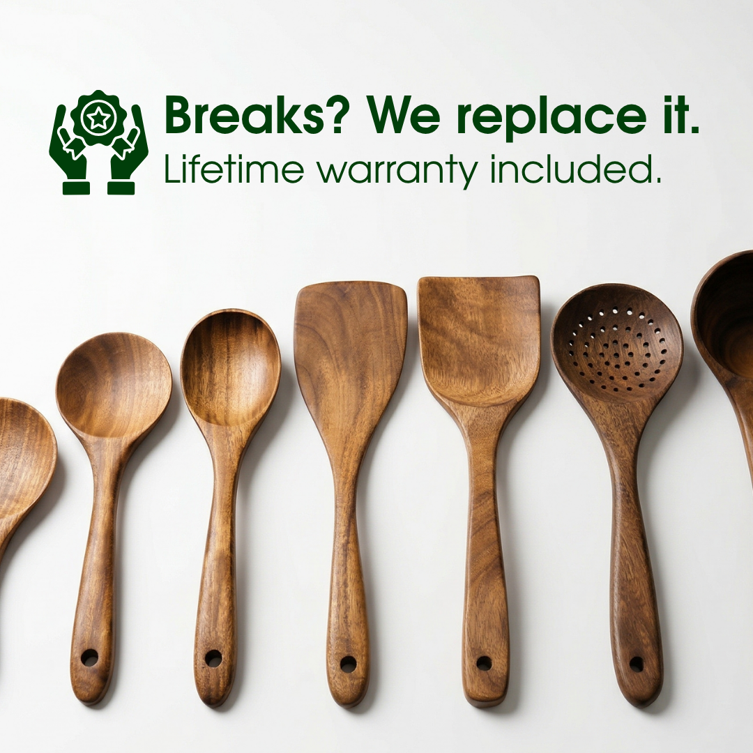 7-Piece Teak Wood Utensil Set